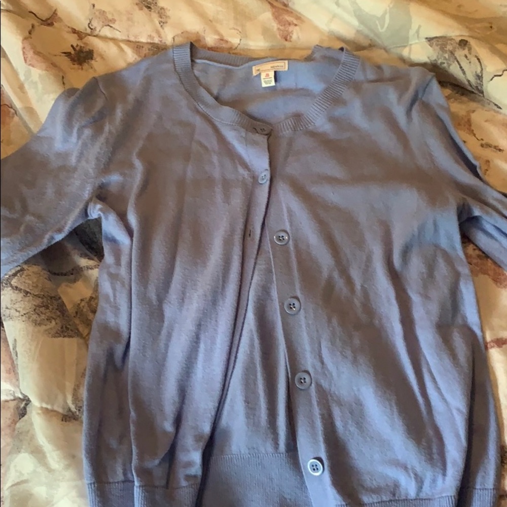 light blue button up cardigan